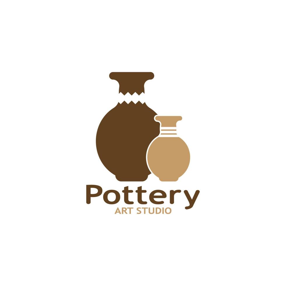 poterie art studio logo vecteur modèle illustration