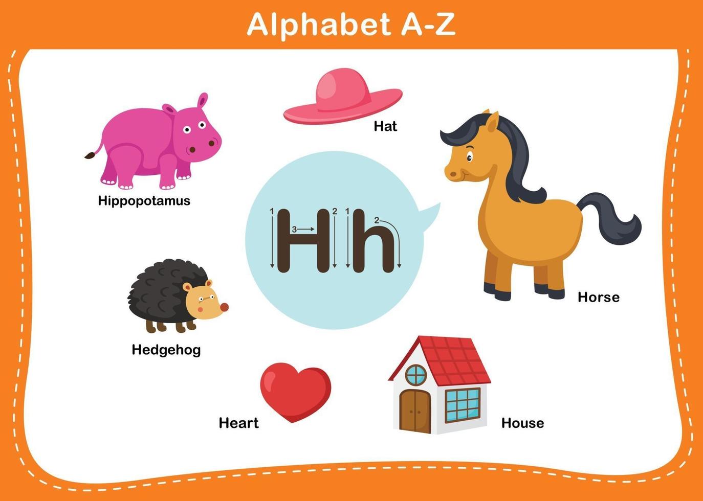 illustration vectorielle alphabet lettre h vecteur