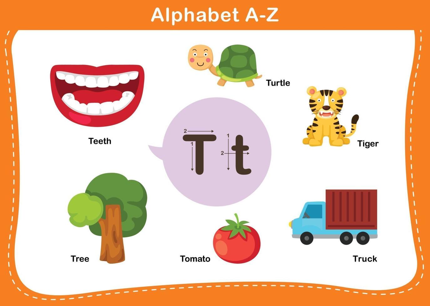 illustration vectorielle alphabet lettre t vecteur