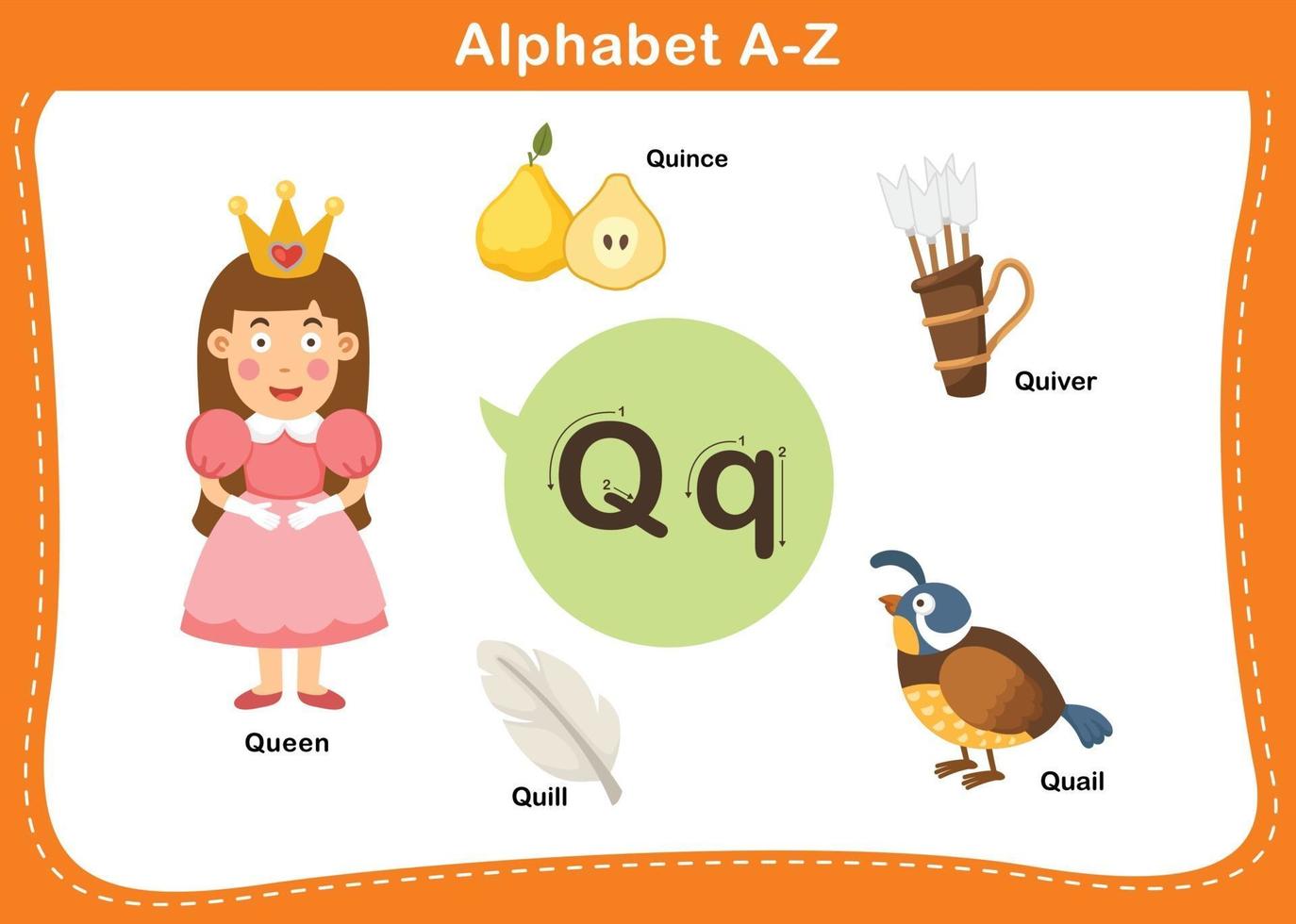 illustration vectorielle alphabet lettre q vecteur