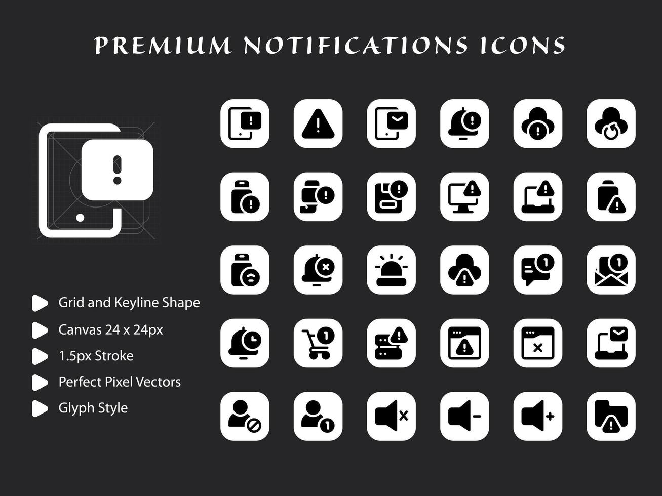 pack d'icônes de notifications vecteur