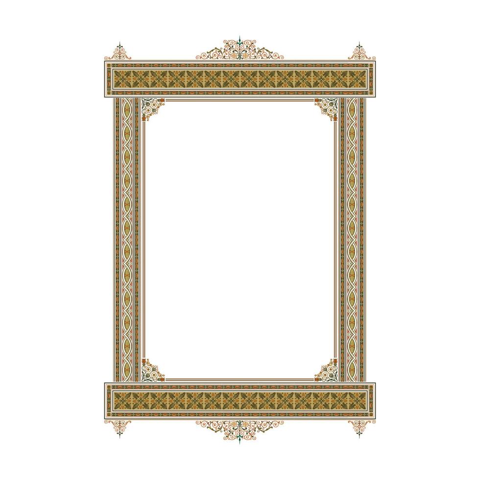 modèle de concept de jeu de vecteur de bordure transparente orné vintage dans un style traditionnel. boucles et spirales ornement isolé sur fond blanc