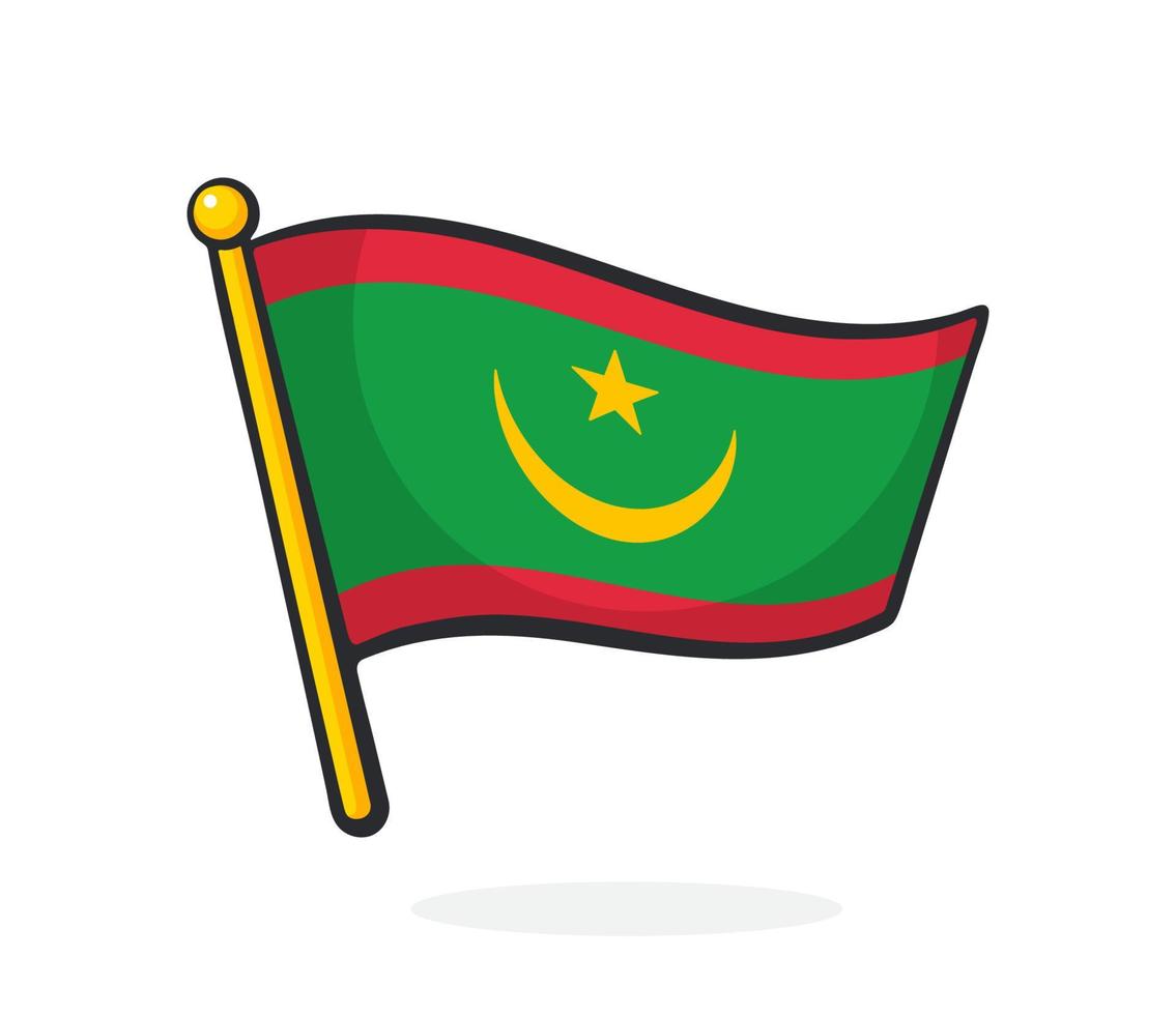 dessin animé illustration de nationale drapeau de Mauritanie vecteur