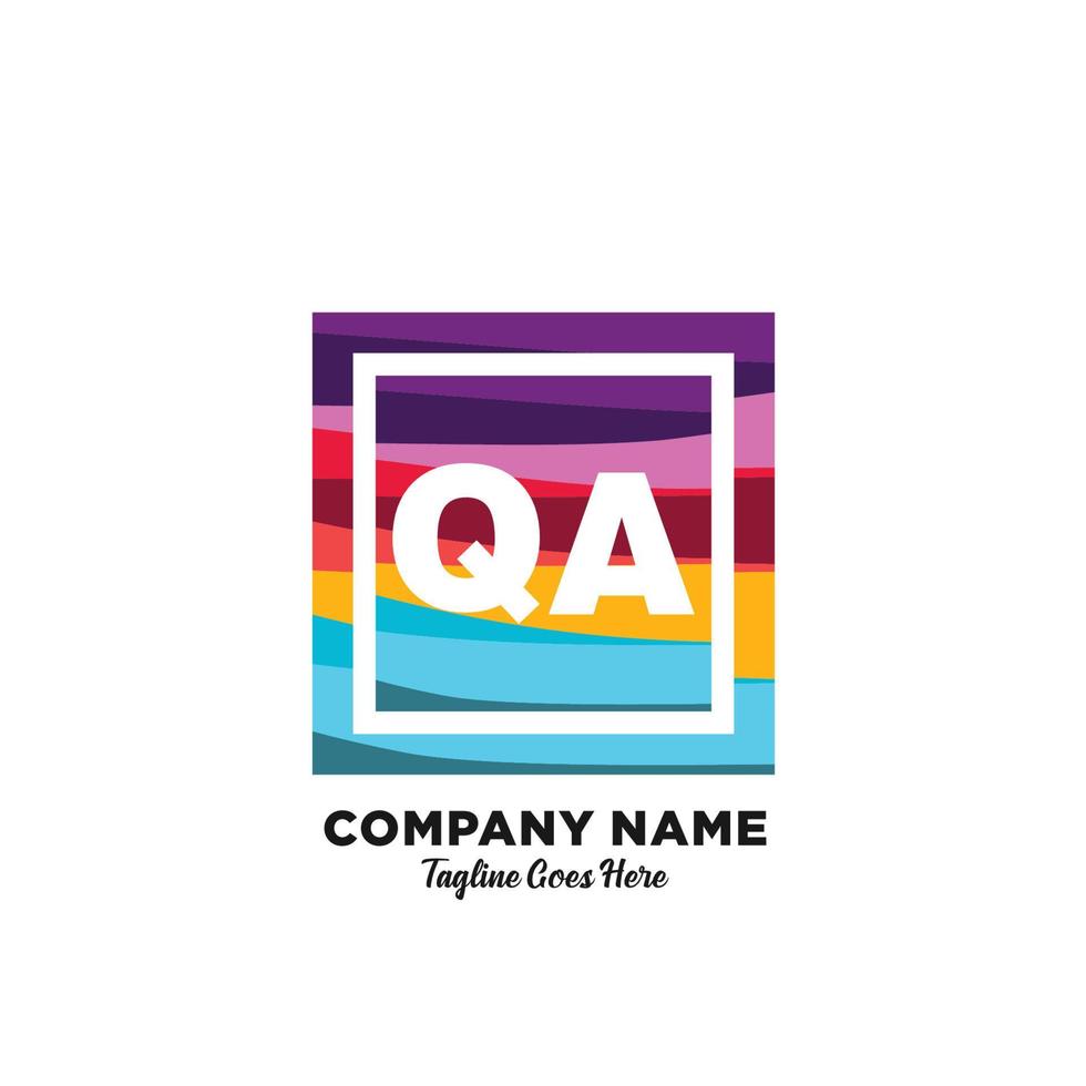 qa initiale logo avec coloré modèle vecteur. vecteur