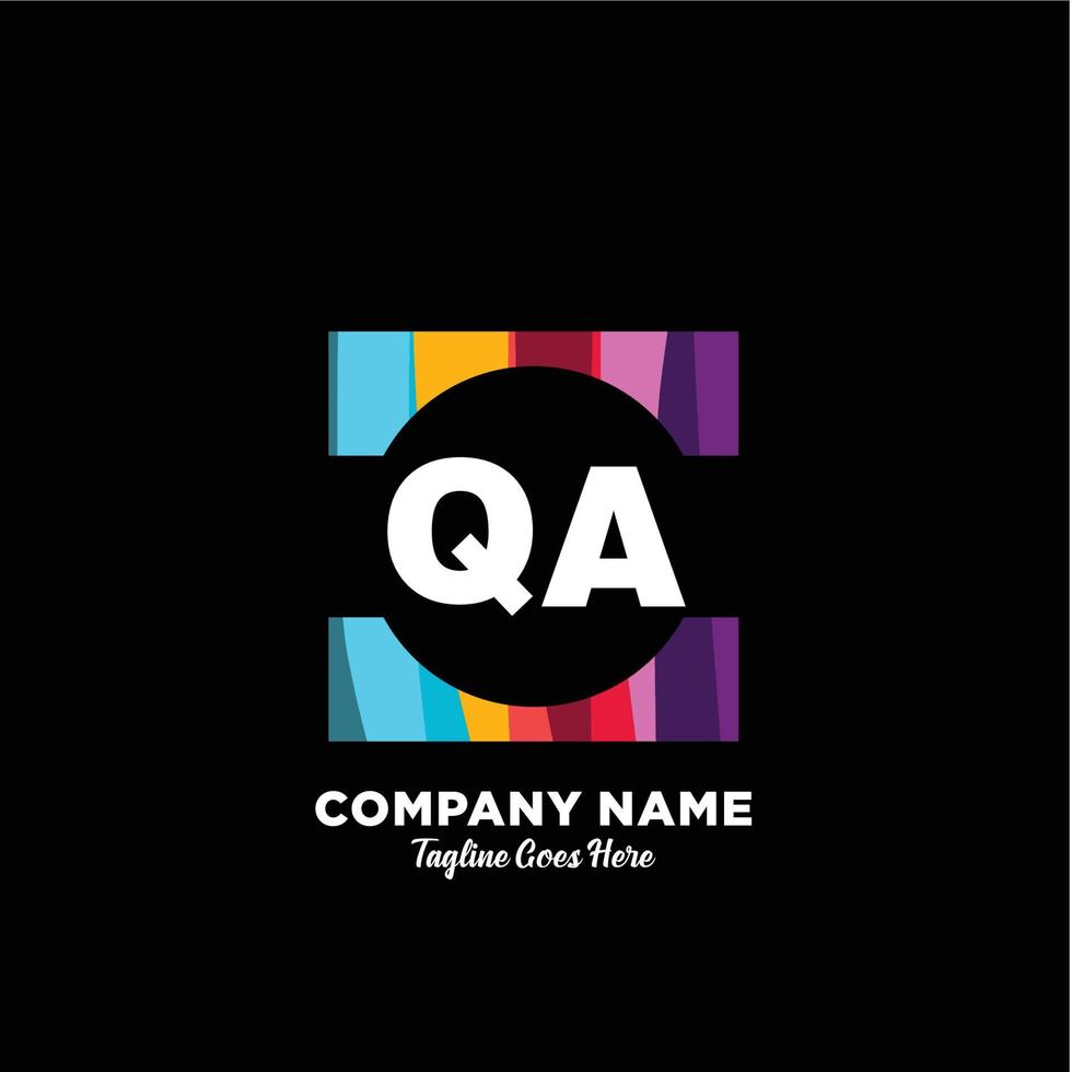 qa initiale logo avec coloré modèle vecteur. vecteur