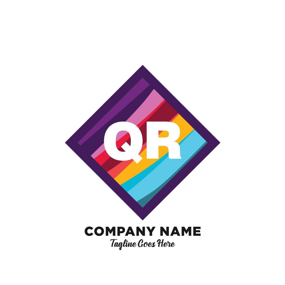 qr initiale logo avec coloré modèle vecteur. vecteur