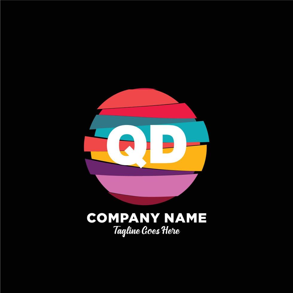 qd initiale logo avec coloré modèle vecteur. vecteur