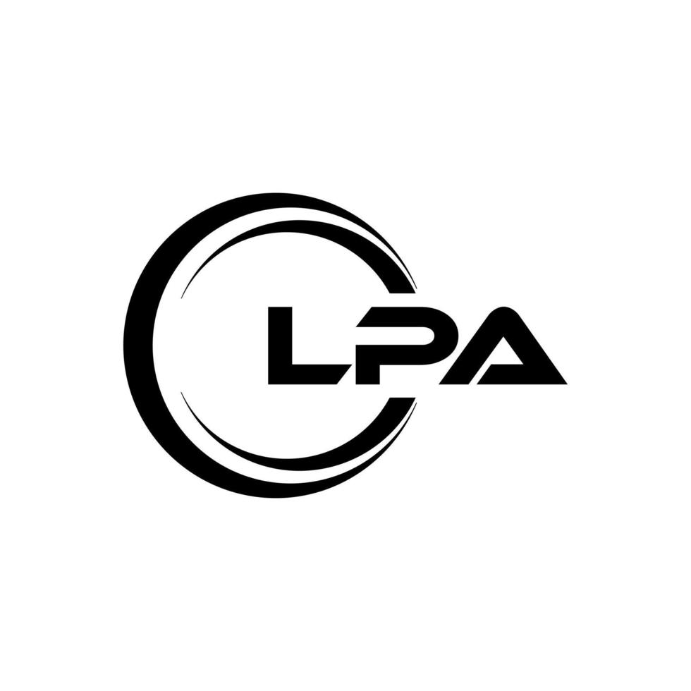 lpa lettre logo conception dans illustration. vecteur logo, calligraphie dessins pour logo, affiche, invitation, etc.