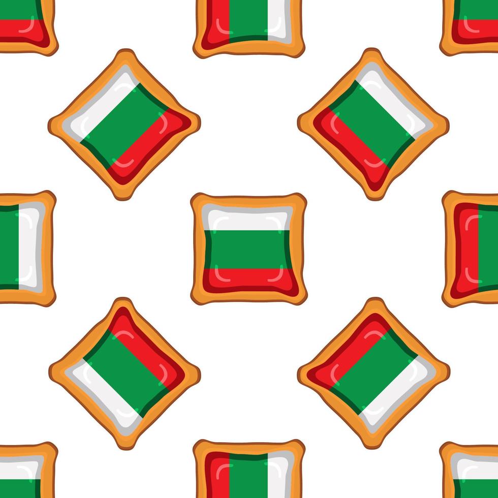 modèle biscuit avec drapeau pays Bulgarie dans savoureux biscuit vecteur