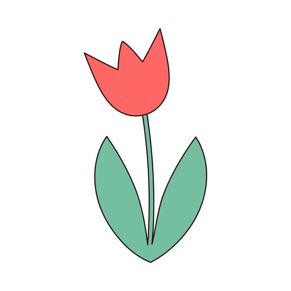 sensationnel tulipe. ancien hippie psychédélique fleur. vecteur