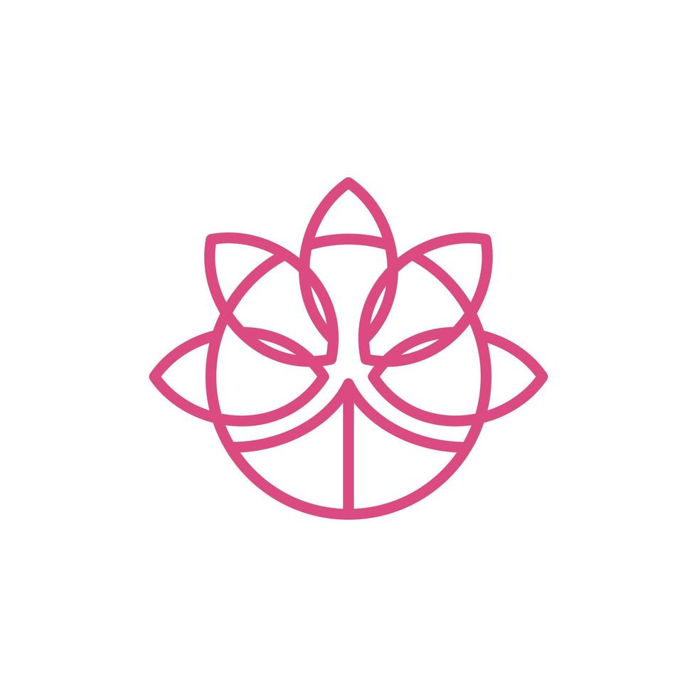 cercle fleur beauté ligne Facile logo vecteur