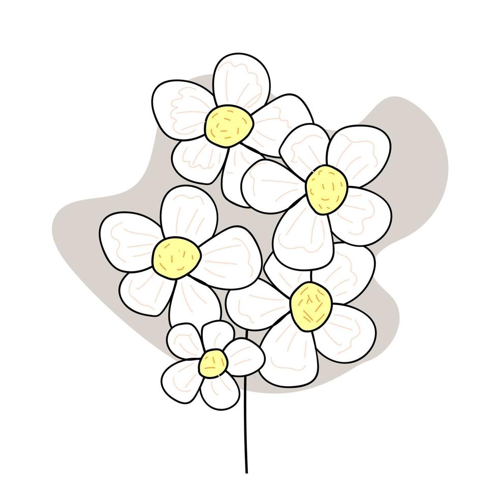 fleurs de doodle abstraites dessinées à la main vecteur