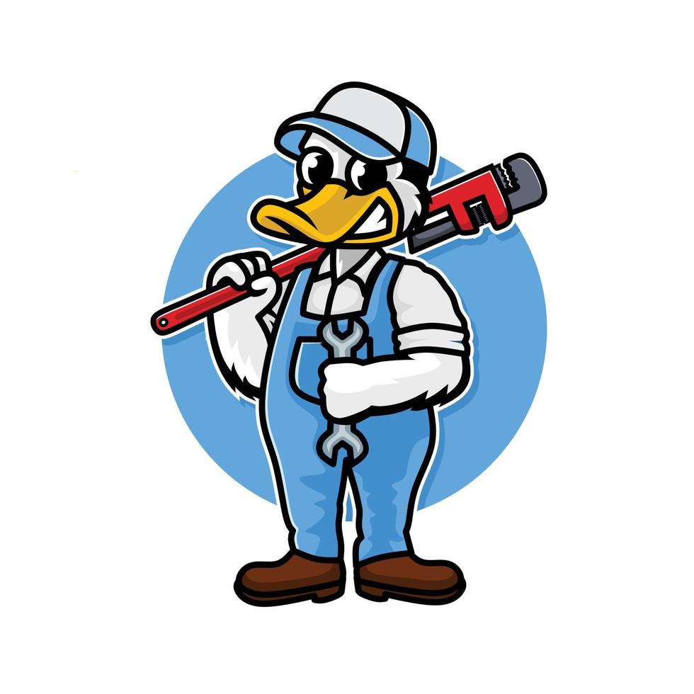 canard mascotte pataugeant dessin animé personnage conception vecteur