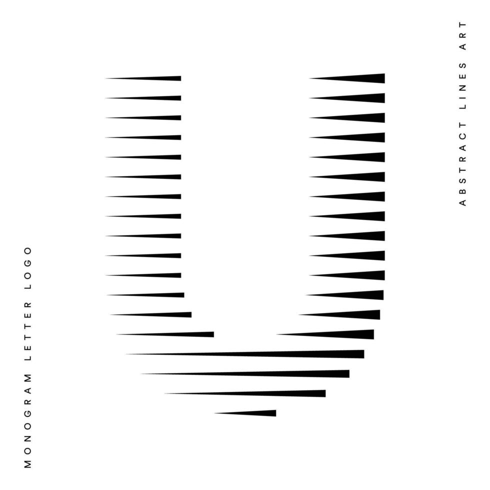 monogramme logo lettre u lignes abstrait moderne art vecteur