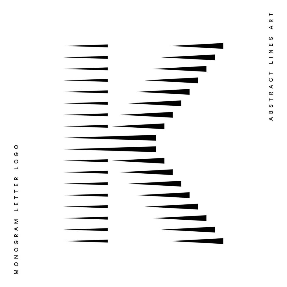 monogramme logo lettre k lignes abstrait moderne art vecteur