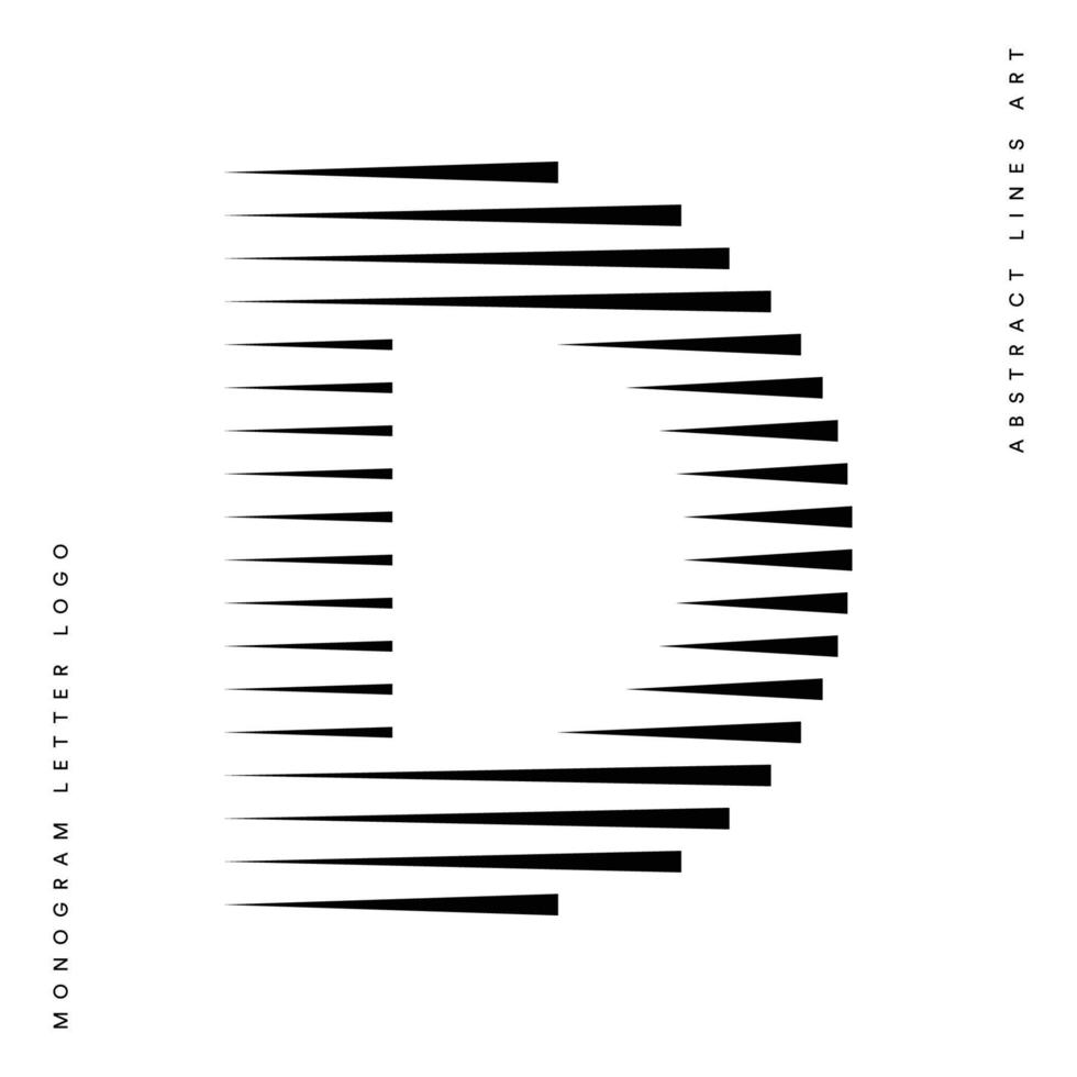 monogramme logo lettre ré lignes abstrait moderne art vecteur