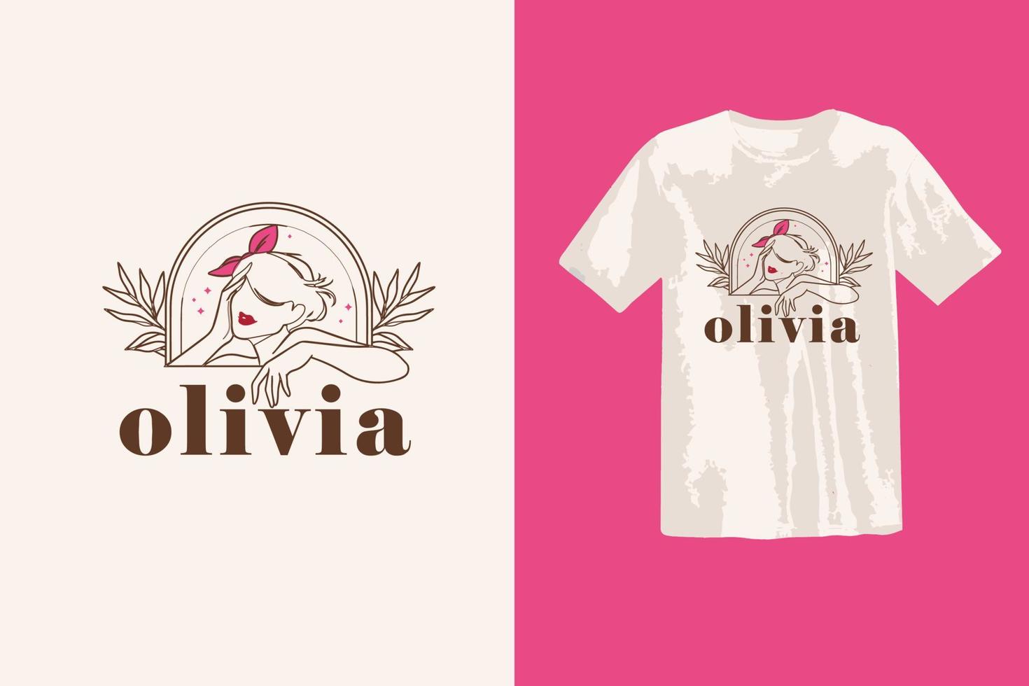 olivia mode logo t chemise conception vecteur