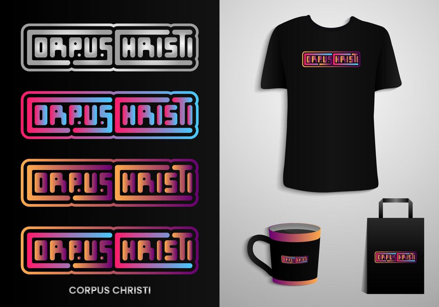 corpus christi typographie affiche, T-shirt, tasse, fourre-tout sac, marchandise impression conception. imprimable. vecteur