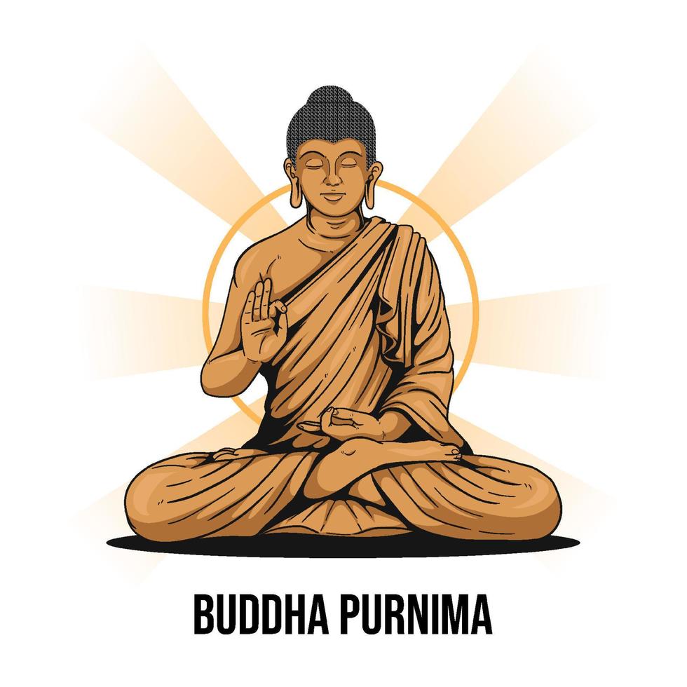 illustration de Seigneur Bouddha dans méditation vecteur