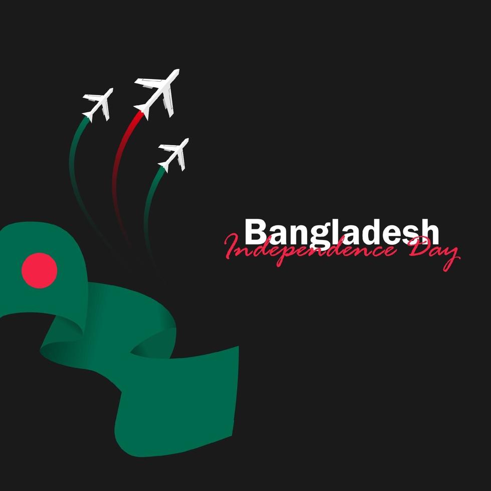 vecteur de la fête de l'indépendance avec des drapeaux du Bangladesh.