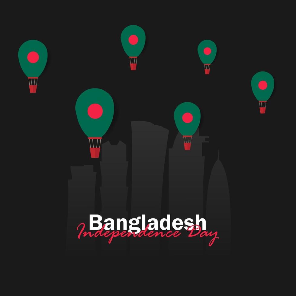 vecteur de la fête de l'indépendance avec des drapeaux du Bangladesh.