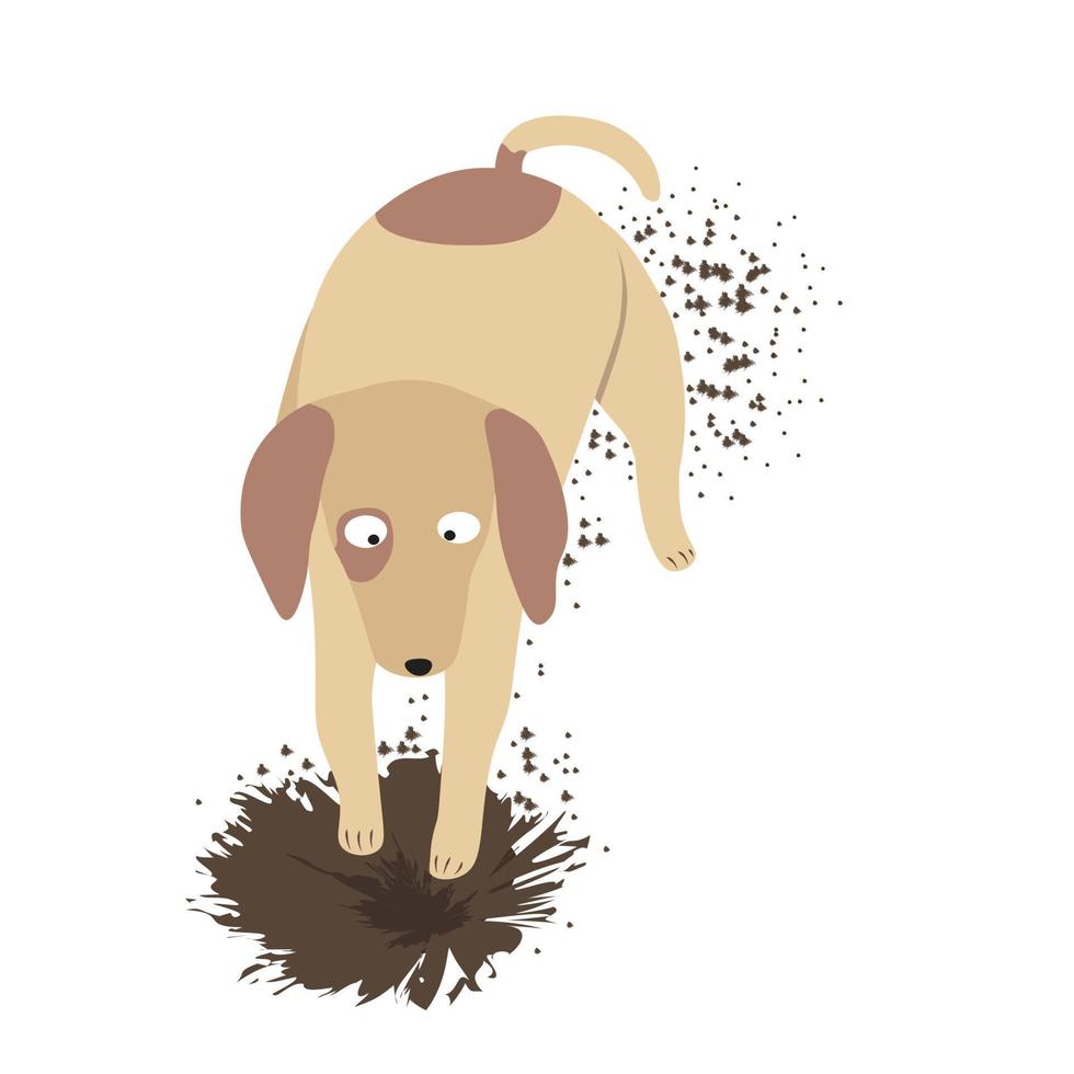 mignonne chiens vecteur dans dessin animé style. creusement chien plat vecteur dans couleur. collection de mignonne animaux domestiques.