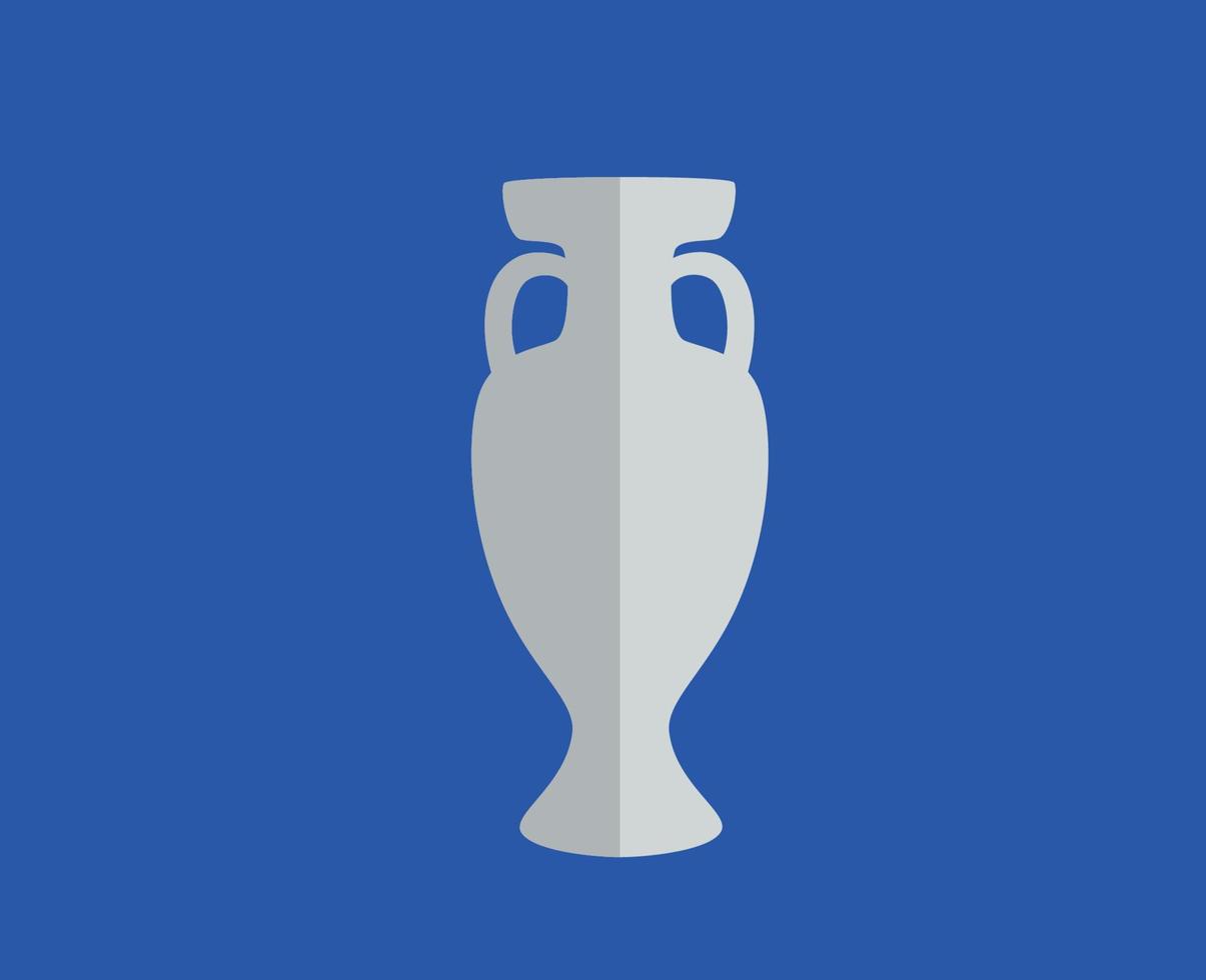 euro 2024 Allemagne trophée officiel logo gris symbole européen Football final conception vecteur illustration avec bleu Contexte