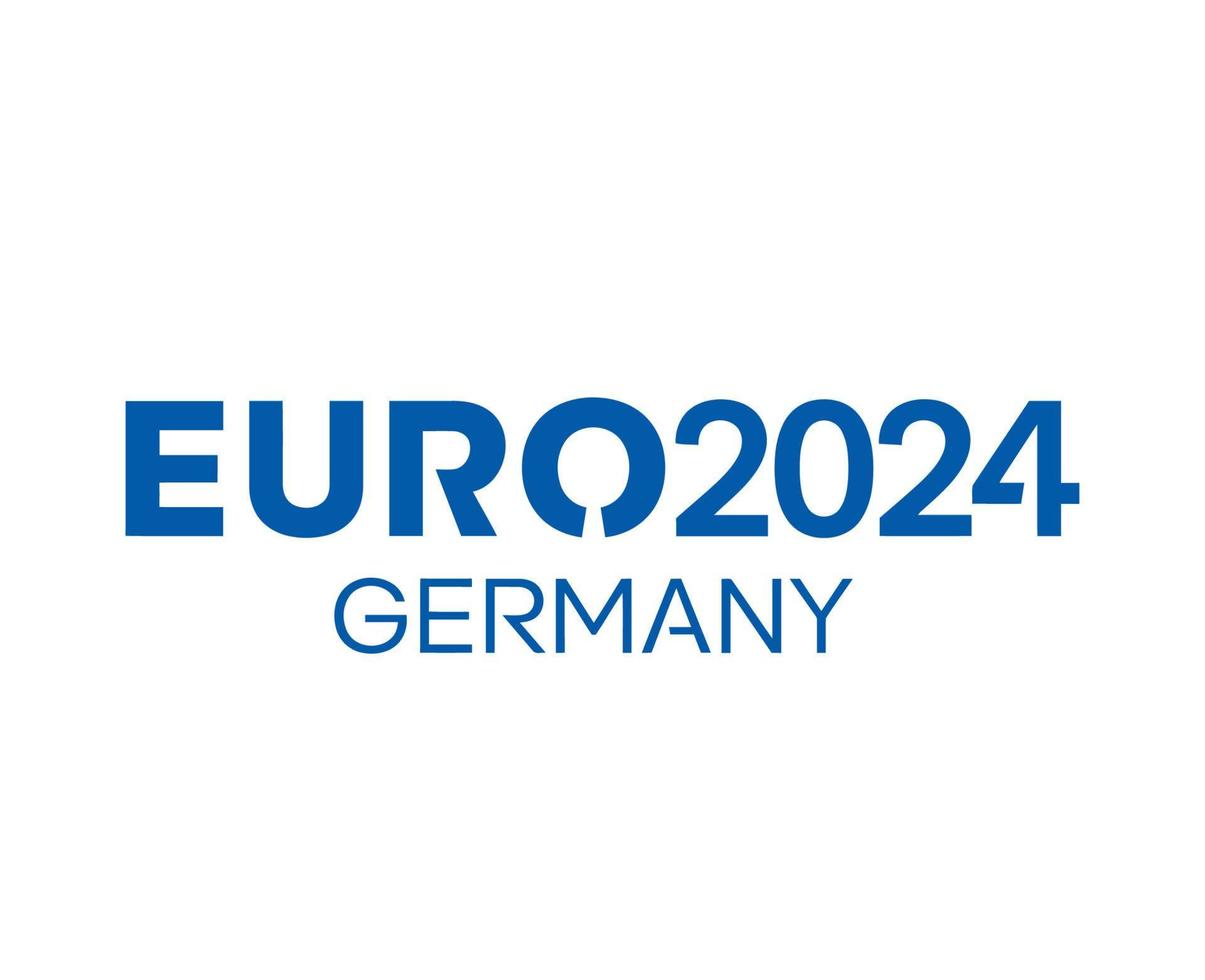 euro 2024 Allemagne logo officiel Nom bleu symbole européen Football final conception illustration vecteur