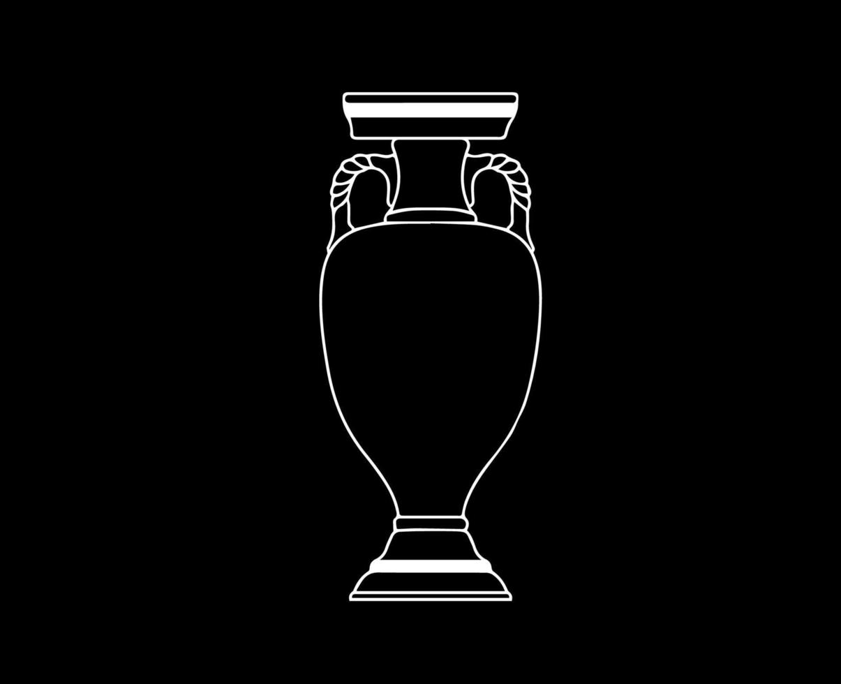 euro trophée logo blanc symbole européen Football final conception vecteur illustration avec noir Contexte