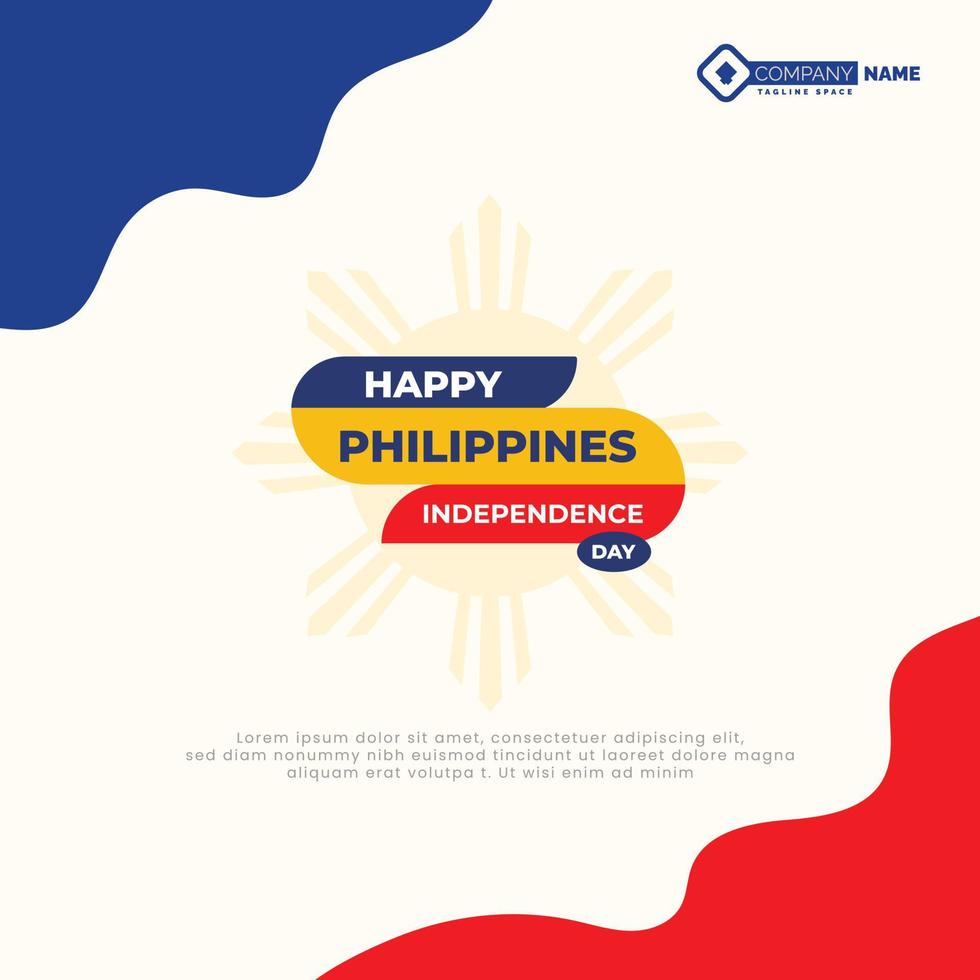 vecteur philippines indépendance journée fête social médias pos