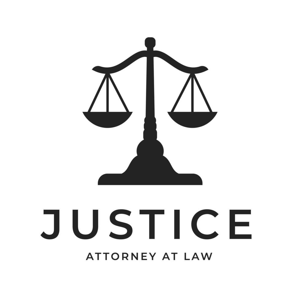 rustique ancien Justice logo, le parfait logo conception pour votre loi raffermir ou tribunal. vecteur