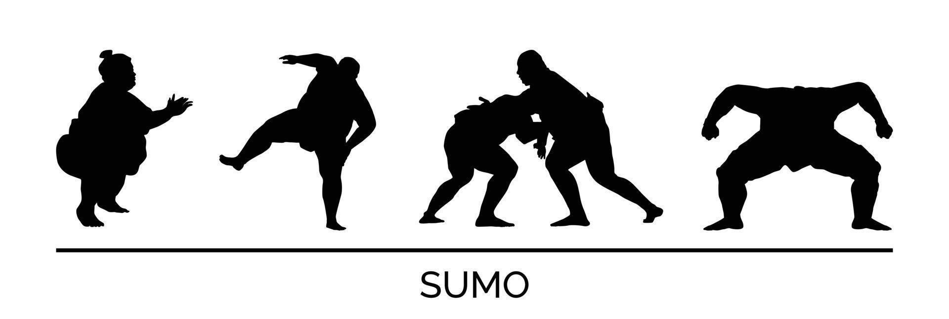 martial les arts sumo silhouette paquet vecteur