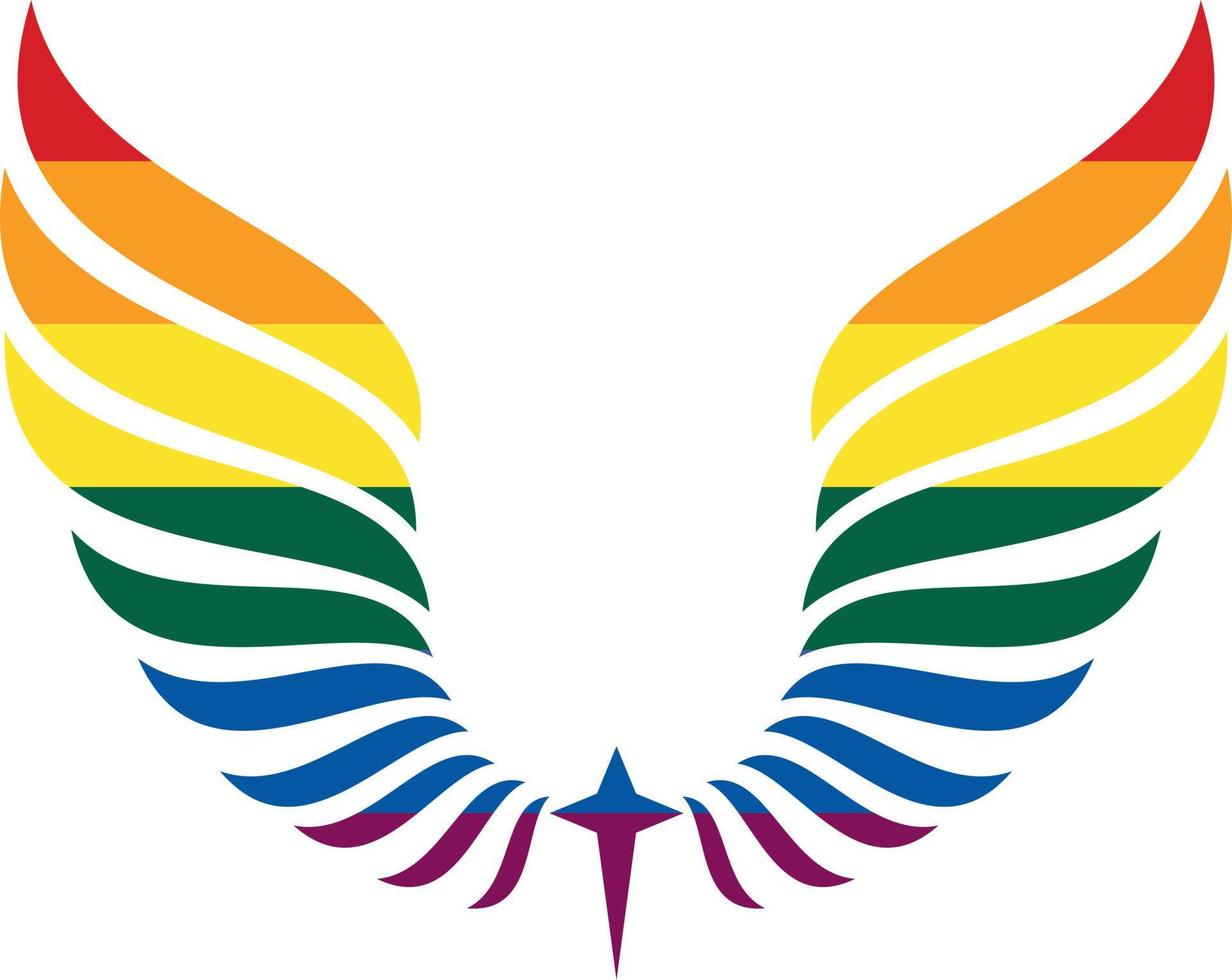 vecteur image de ailes coloré avec lgbt couleurs