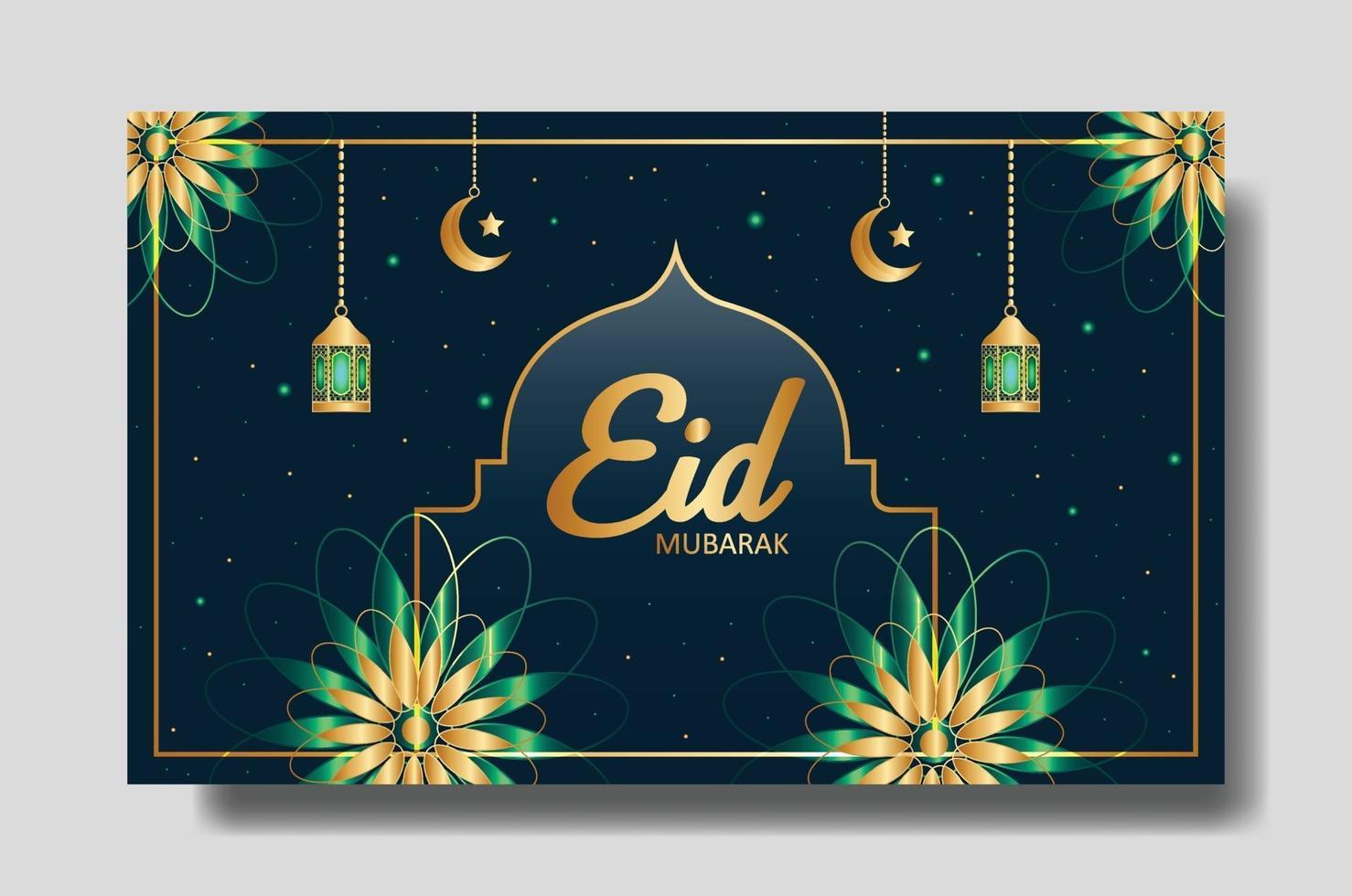 conception de bannière ou d'affiche eid mubarak. modèle de fond modifiable vecteur