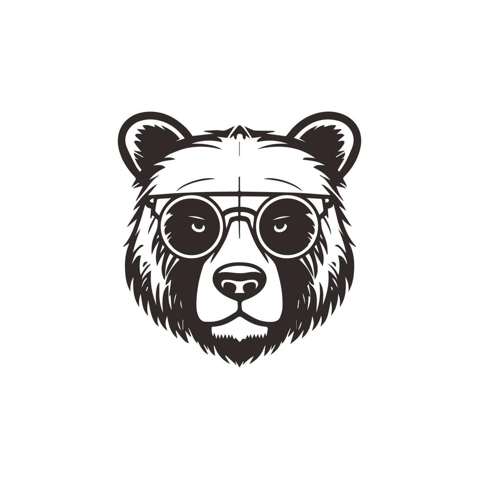 ours mascotte logo portant lunettes. graphique conception modèle vecteur