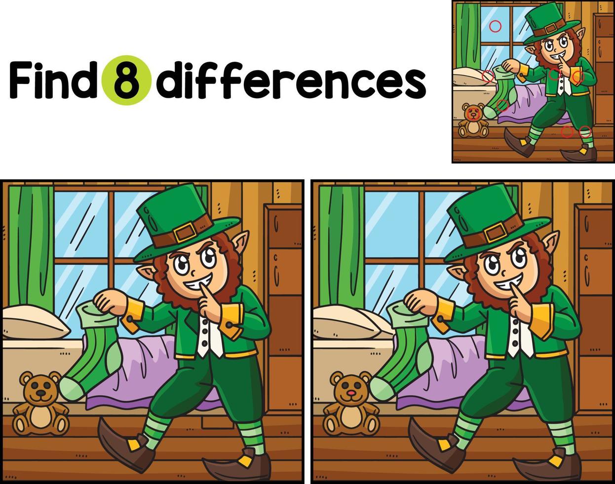 lutin en portant chaussette trouver le différences vecteur