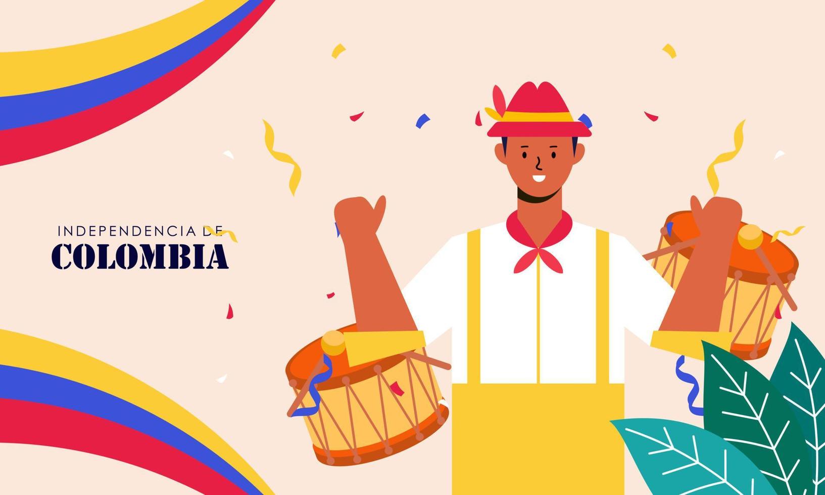plat 20 de juillet illustration, festivités dans Colombie vecteur
