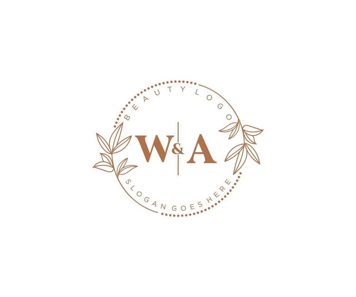 initiale Washington des lettres magnifique floral féminin modifiable premade monoline logo adapté pour spa salon peau cheveux beauté boutique et cosmétique entreprise. vecteur