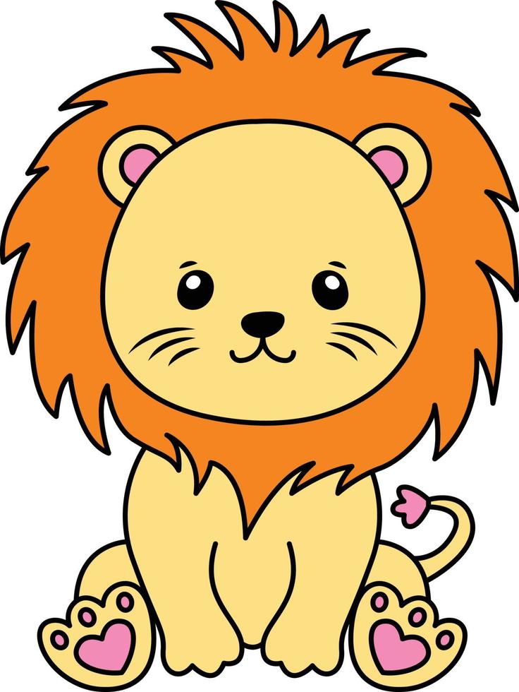 bébé Lion dessin animé dessin, bébé Lion mignonne illustration gratuit vecteur