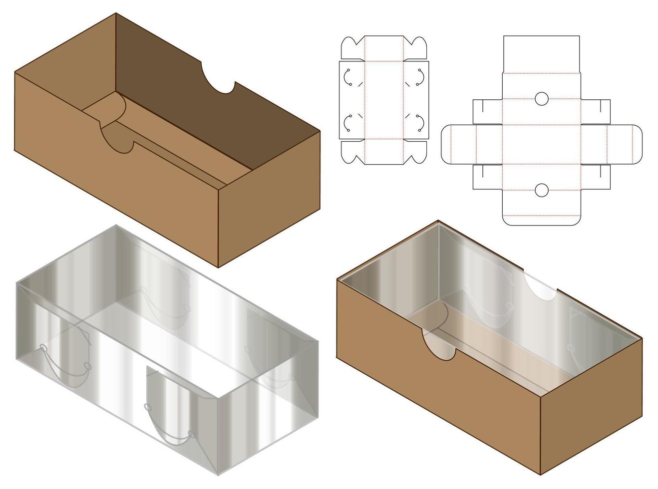 conception de modèle découpé à l'emporte-pièce d'emballage Webbox. Maquette 3D vecteur