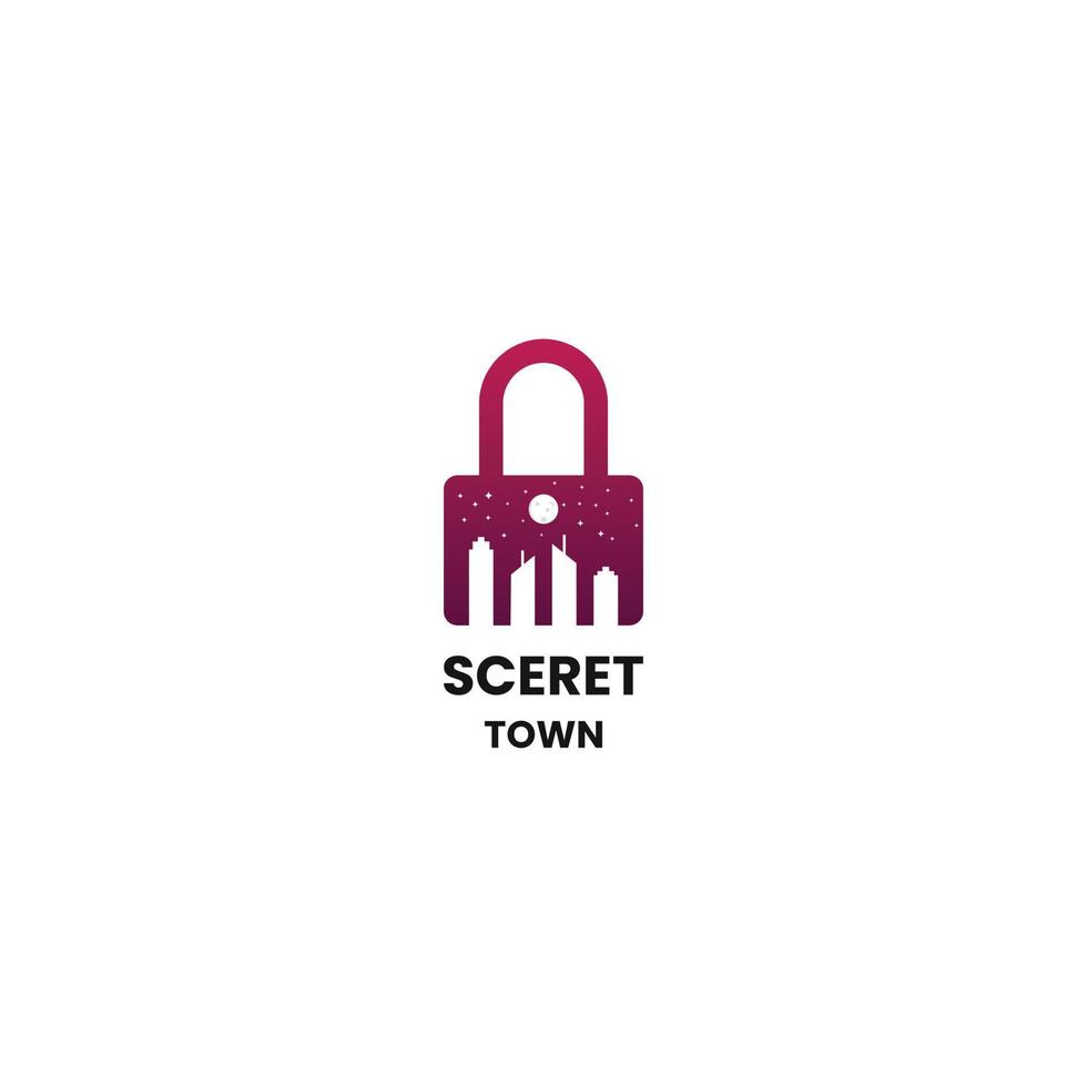 secret ville logo conception sur isolé arrière-plan, cadenas avec ville logo icône modèle vecteur