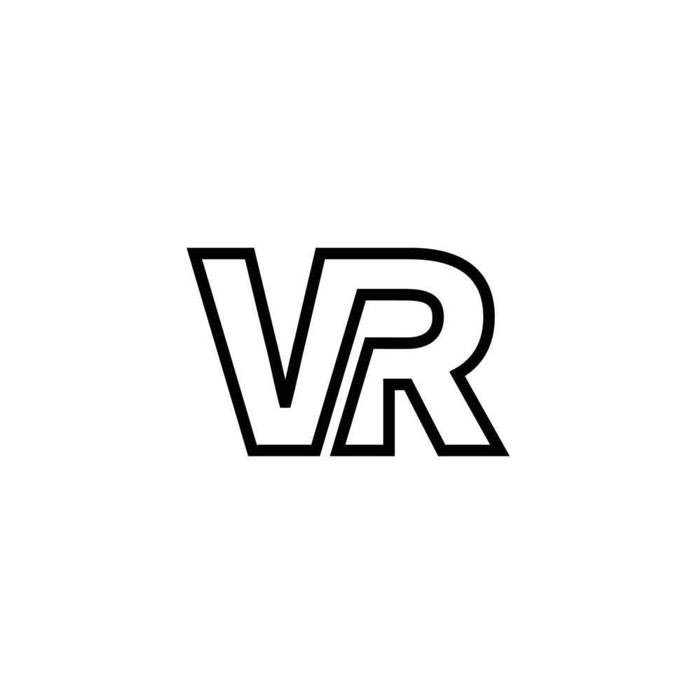 v r virtuel 3d Police de caractère moderne La technologie logo virtuel réalité vecteur