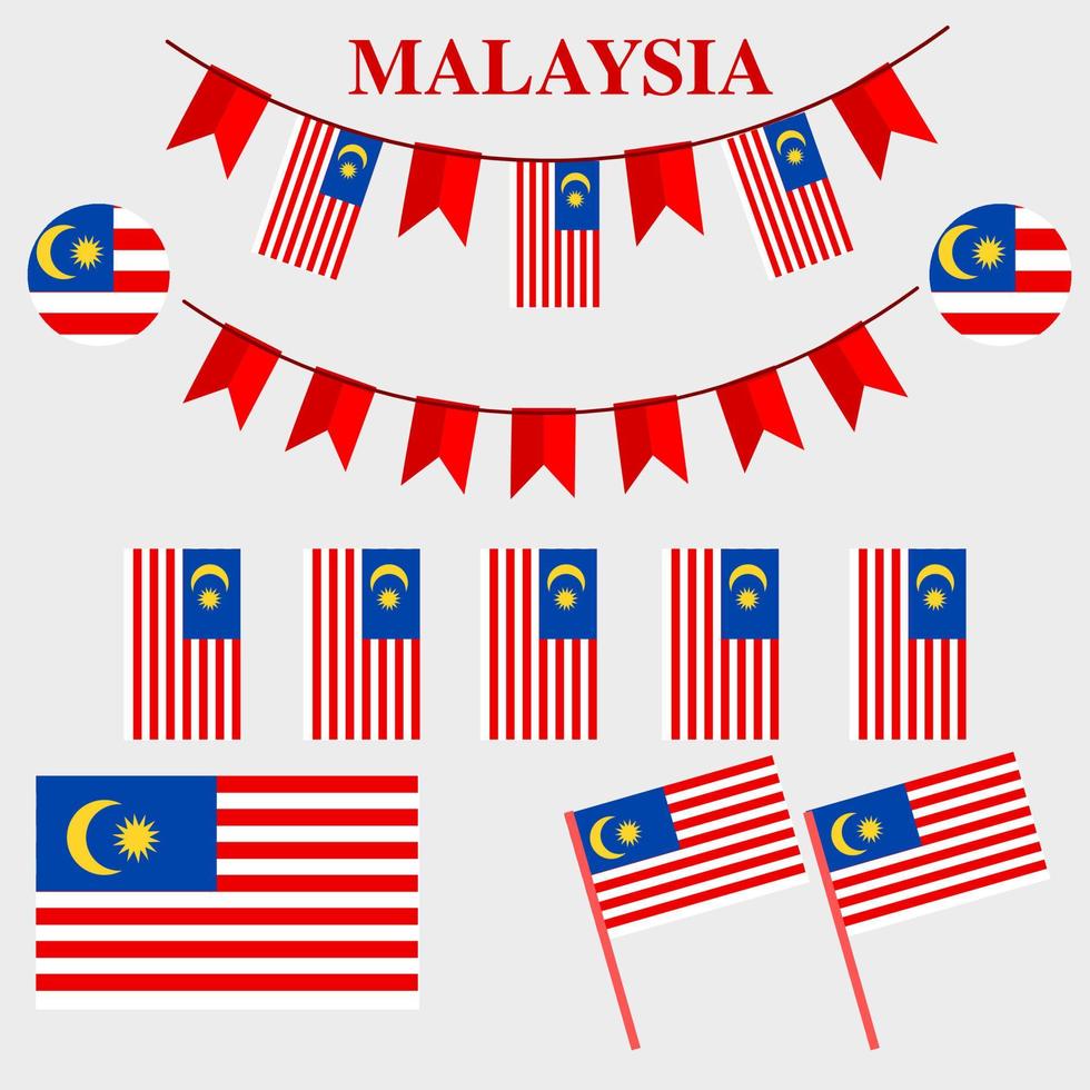 malais drapeau, malais nationale symbole vecteur