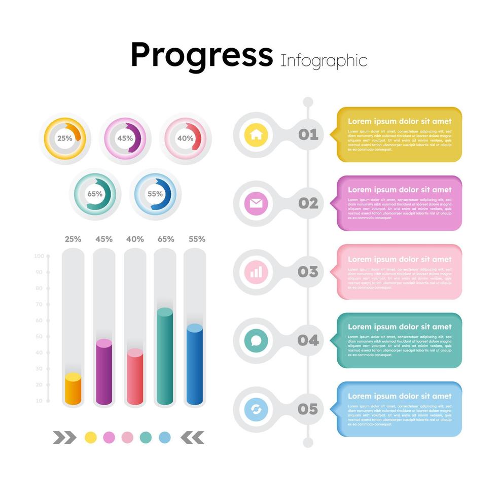 le progrès infographie modèle vecteur