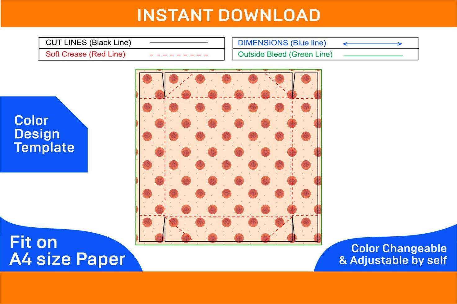 pliable ou collepssobl ondulé livraison boîte dieline modèle et 3d boîte conception Couleur conception modèle vecteur