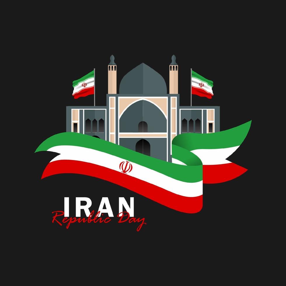 vecteur du jour de la république avec des drapeaux iraniens. célébration de la journée de la république iranienne.