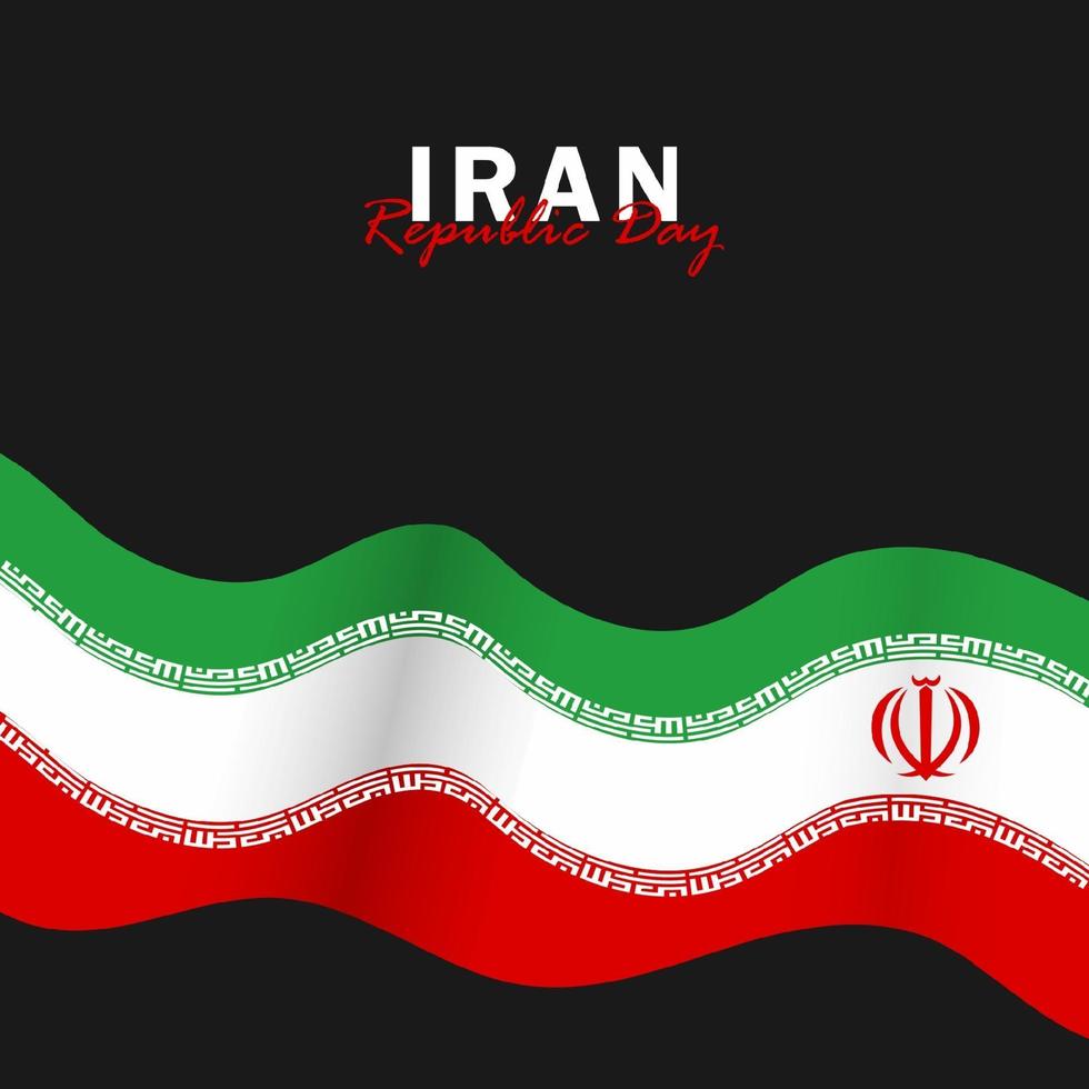 vecteur du jour de la république avec des drapeaux iraniens. célébration de la journée de la république iranienne.