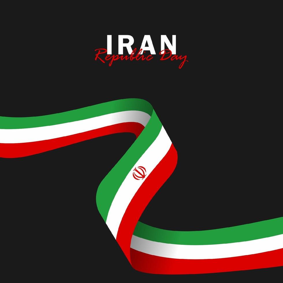 vecteur du jour de la république avec des drapeaux iraniens. célébration de la journée de la république iranienne.