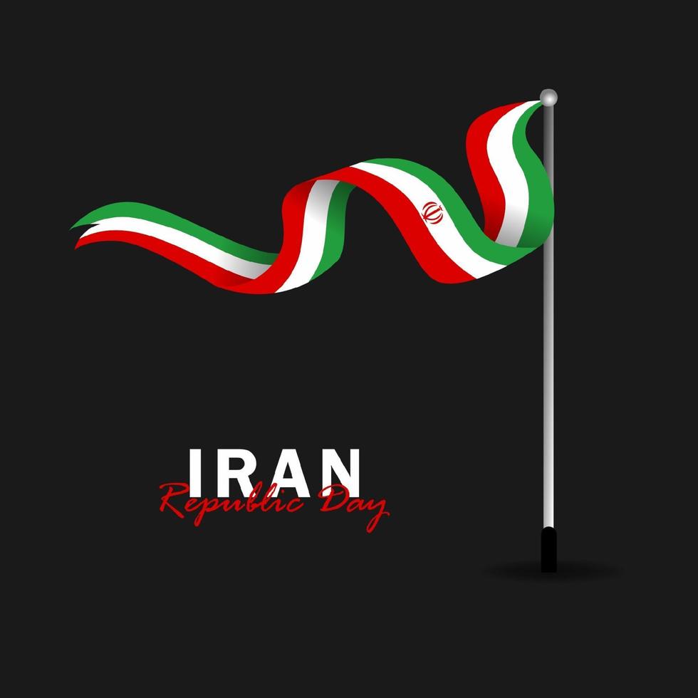 vecteur du jour de la république avec des drapeaux iraniens. célébration de la journée de la république iranienne.