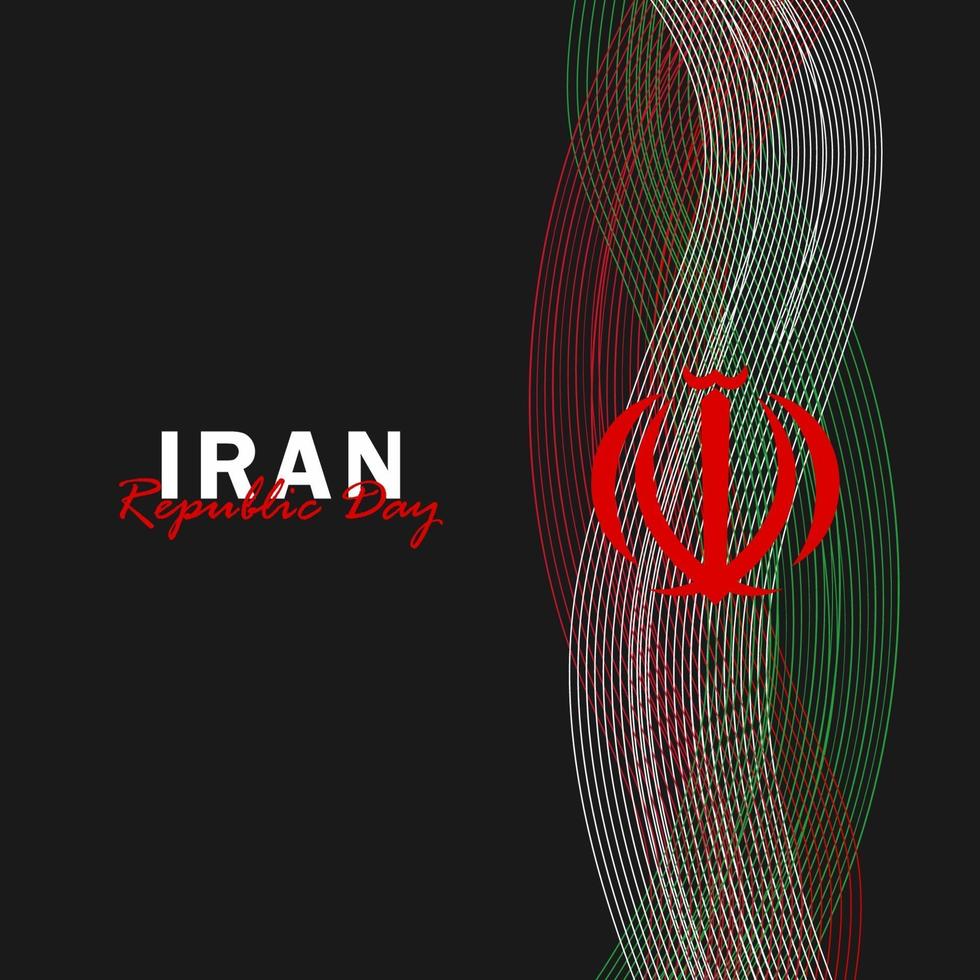 vecteur du jour de la république avec des drapeaux iraniens. célébration de la journée de la république iranienne.